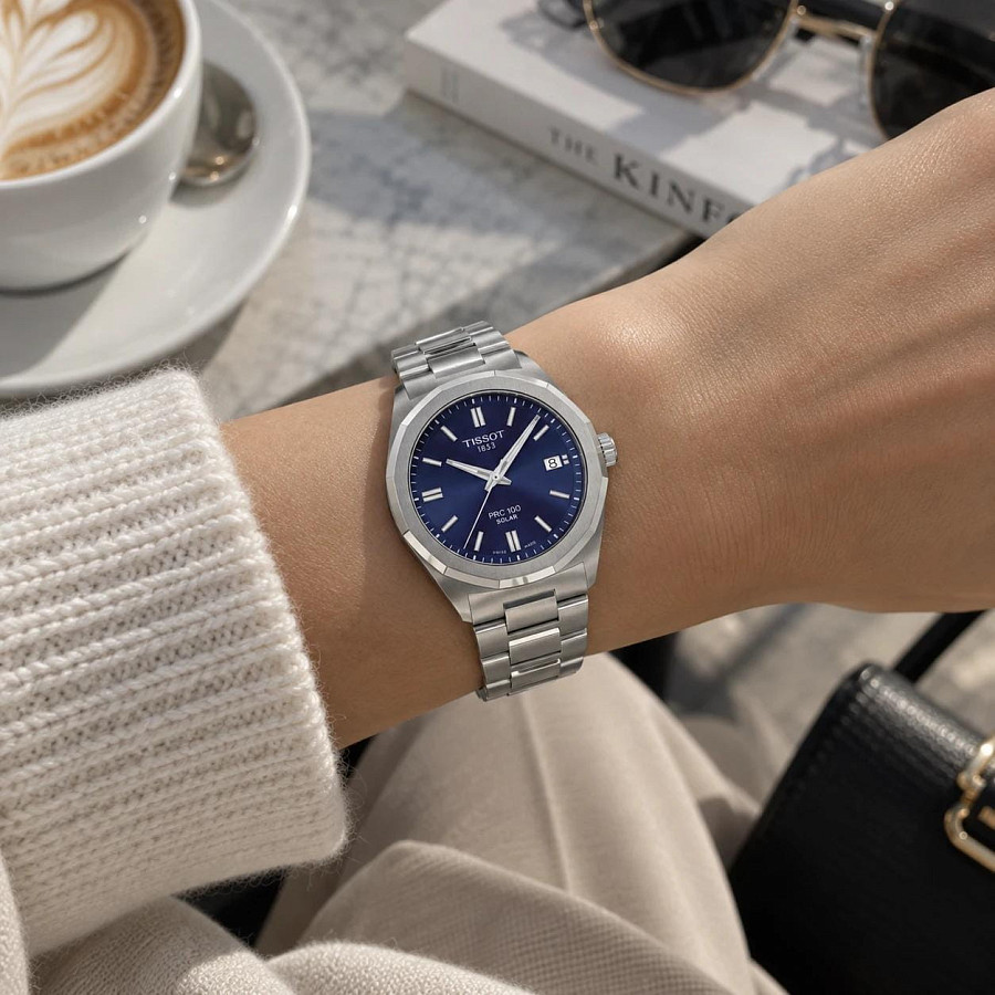 Часы Tissot PRC 100 Solar Quartz 34mm T151.822.11.041.00 — женские, нержавеющая сталь