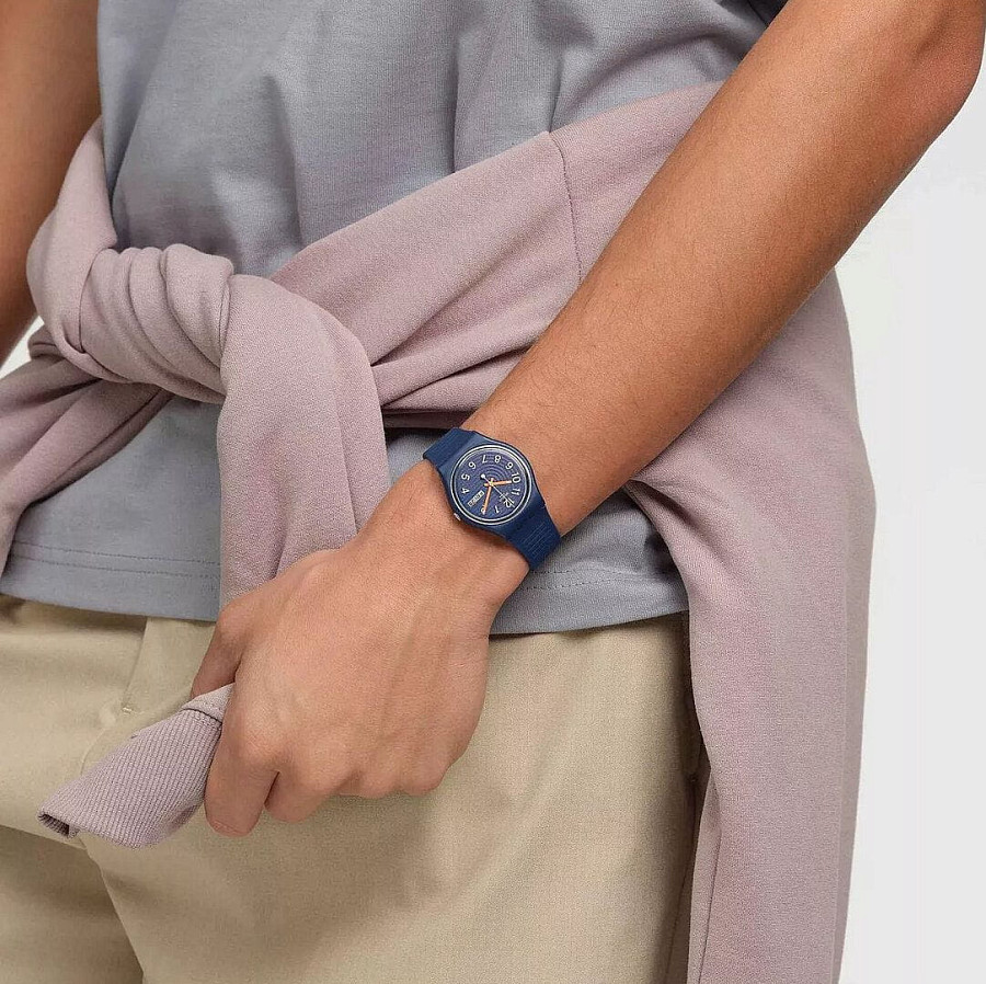 Часы Swatch Gent Biosourced Standard SO28I700 — синий, пластик