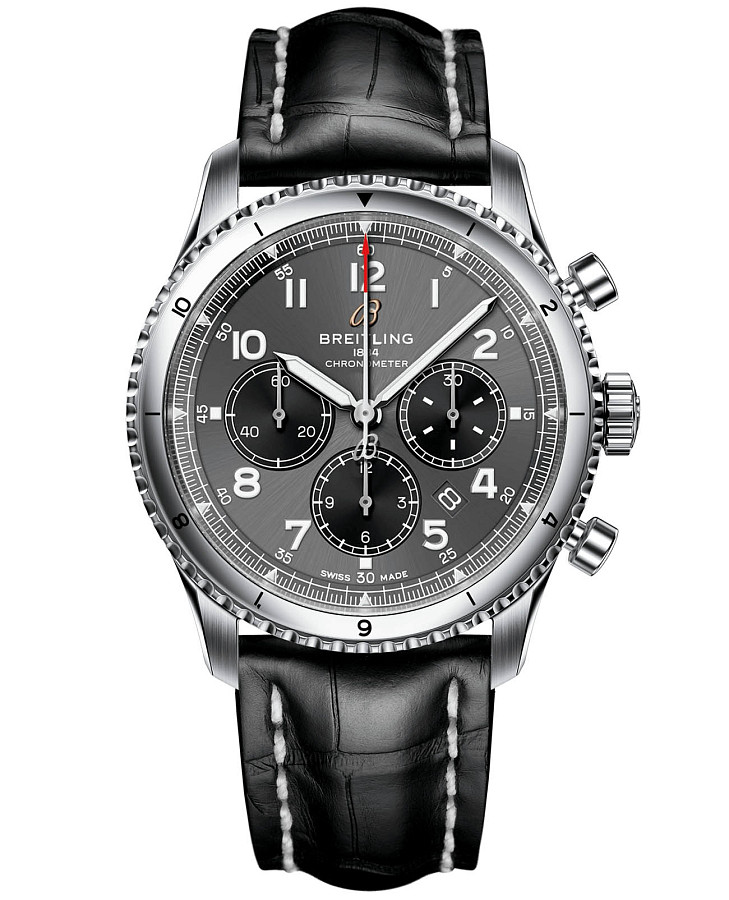 Часы Breitling Aviator 8 B01 Chronograph 43 AB0119131B1P2 — мужские, антрацитовый