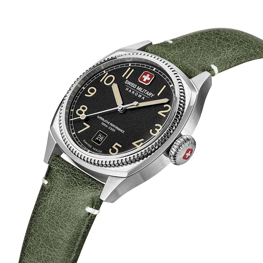Часы Swiss Military Hanowa Condor SMWGB0003703 — мужские, кожаный