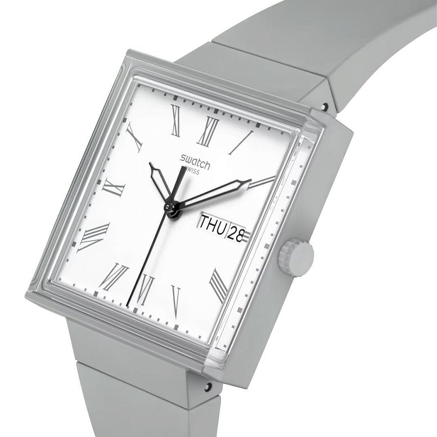 Часы Swatch Square Bioceramic Standard SO34M700 — кварцевые, биокерамика