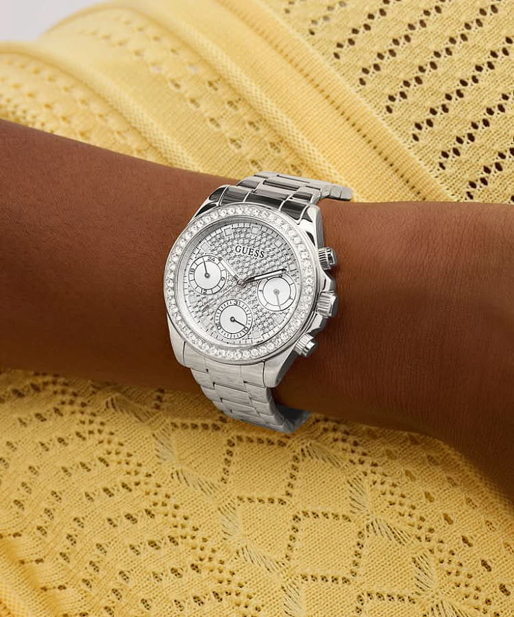 Часы Guess Sport Victoria Silver Tone Analog GW1037L1 — женские, нержавеющая сталь