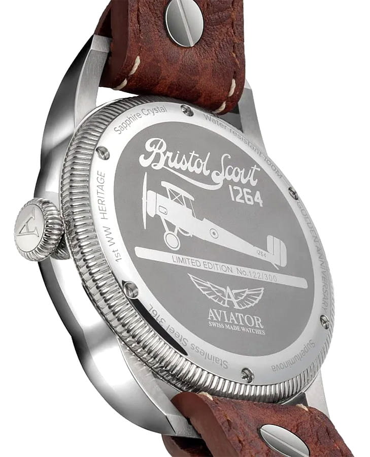 Часы Aviator Bristol Scout V.3.18.0.312.4 — механические, металл сталь