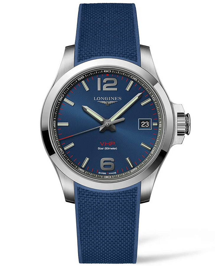 Часы Longines Conquest V.H.P. L3.716.4.96.9 — мужские, синий
