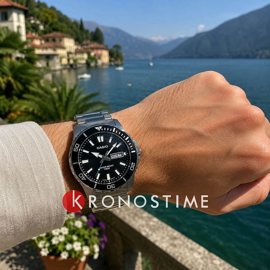 Часы Casio Collection MTD-125D-1A3 — кварцевые, сталь пластик