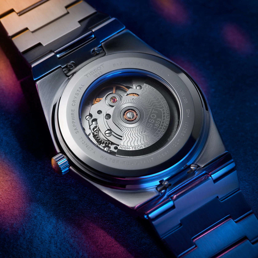 Часы Tissot PRX Ocean Blue Powermatic 80 T137.407.11.041.00 — нержавеющая сталь, синий
