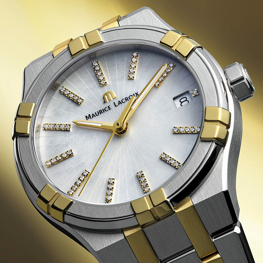 Часы Maurice Lacroix Aikon Quartz AI1106-PVY13-170-1 — сталь c pvd покрытием, женские