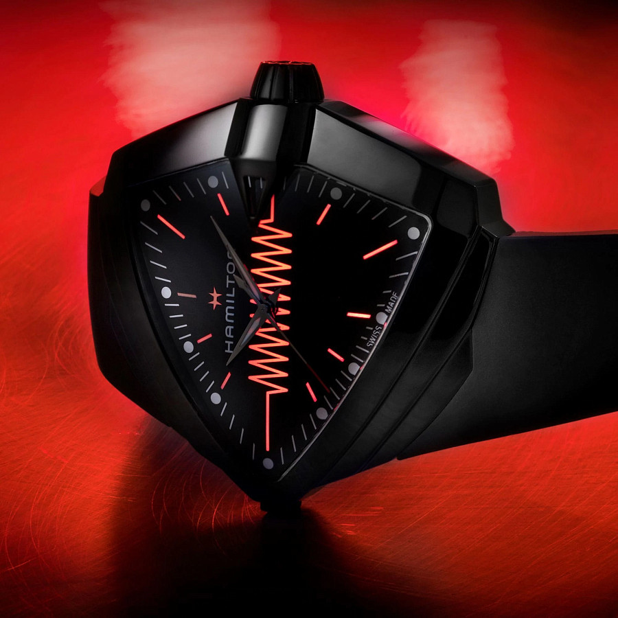 Часы Hamilton Ventura XXL Bright H24604330 — мужские, каучук