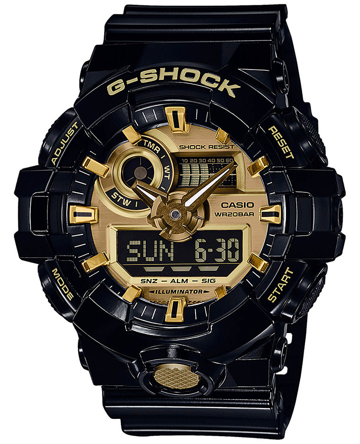 Часы Casio G-Shock GA-710GB-1A — мужские, желтый