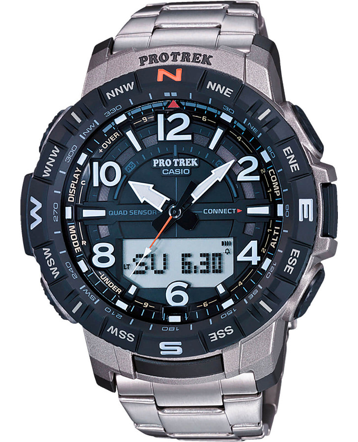 Часы Casio Pro Trek PRT-B50T-7 — мужские, черный