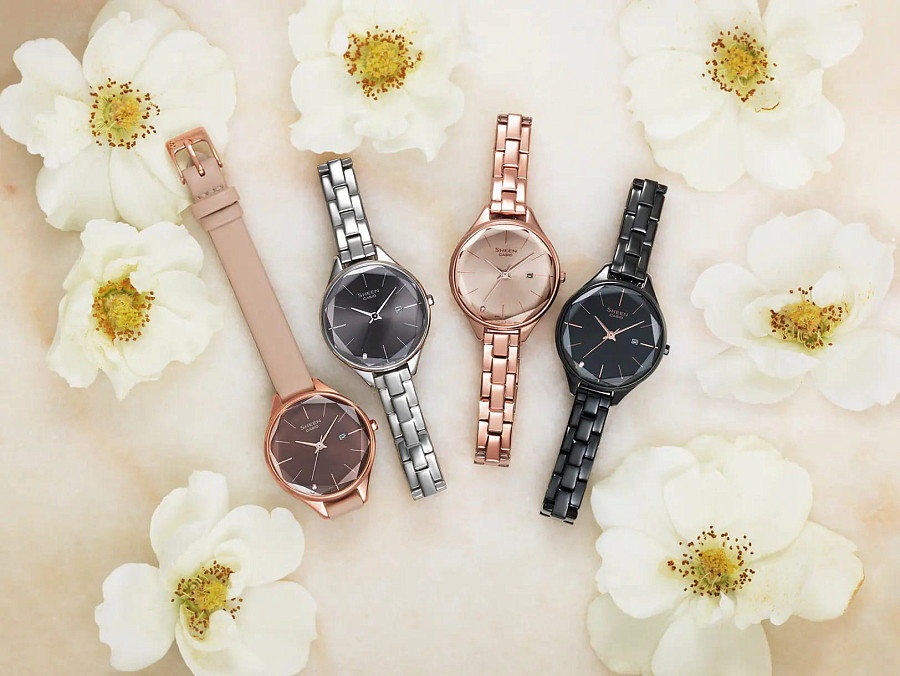 Часы Casio Sheen SHE-4062BD-1A — кварцевые, металл сталь