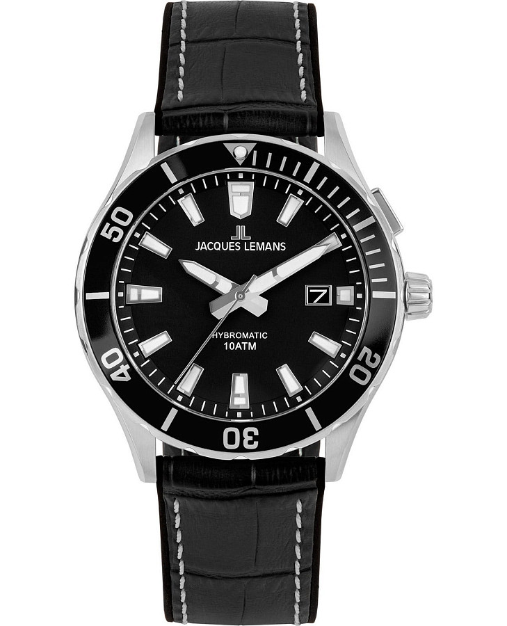 Часы Jacques Lemans Hybromatic 1-2131A — мужские, черный