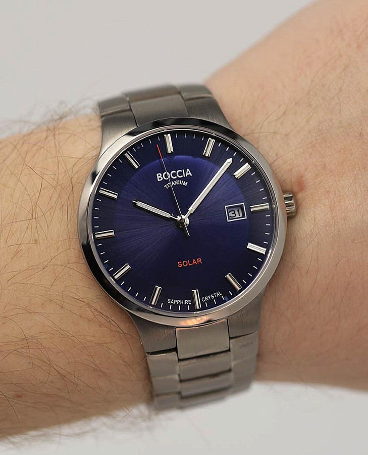 Часы Boccia Titanium 3652-02 — синий, титан металл