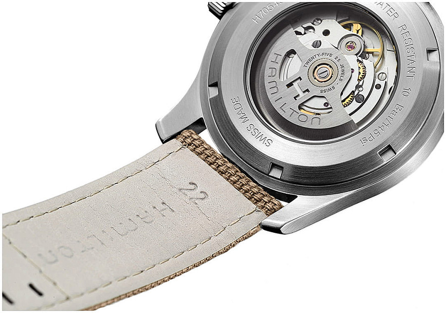 Часы Hamilton Khaki Field Auto H70605993 — мужские, кожа + текстиль