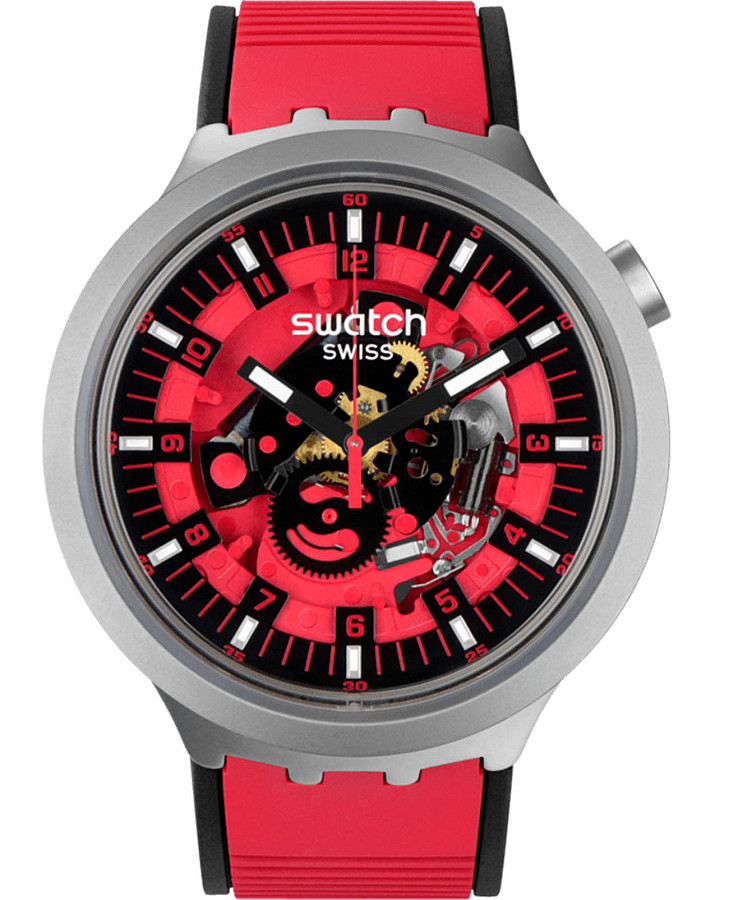 Часы Swatch Big Bold Irony Lacquered SB07S110 — мужские, красный
