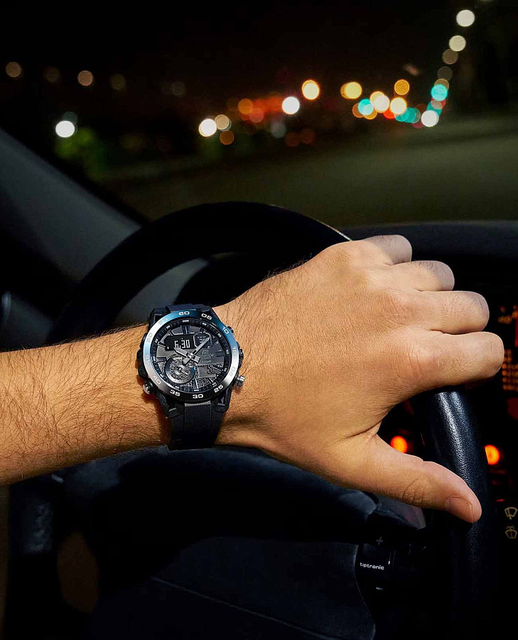 Часы Casio Edifice Sospensione ECB-40NP-1ADF (ECB-40NP-1A) — кварцевые, металл сталь карбон