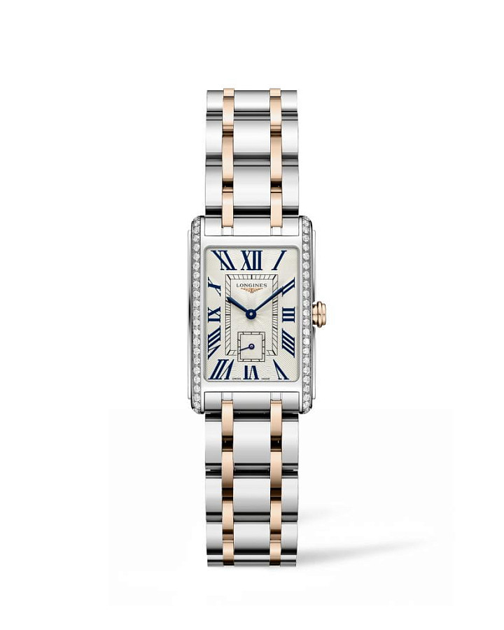 Часы Longines DolceVita L5.255.5.79.7 — женские, нержавеющая сталь и 18 каратное розовое золото