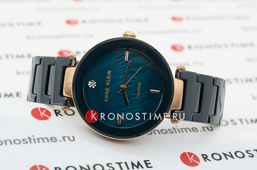 Часы Anne Klein Diamond 1018RGNV — сталь металл, США