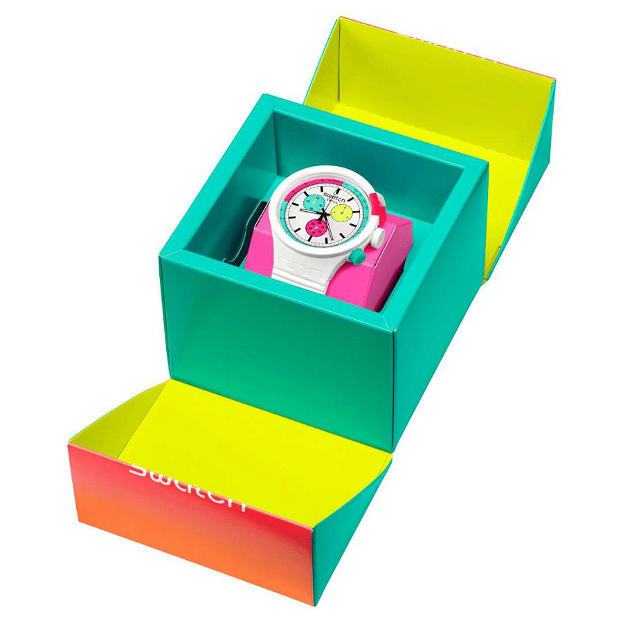 Часы Swatch Big Bold Chrono Biosourced SB06W100 — силикон, мужские