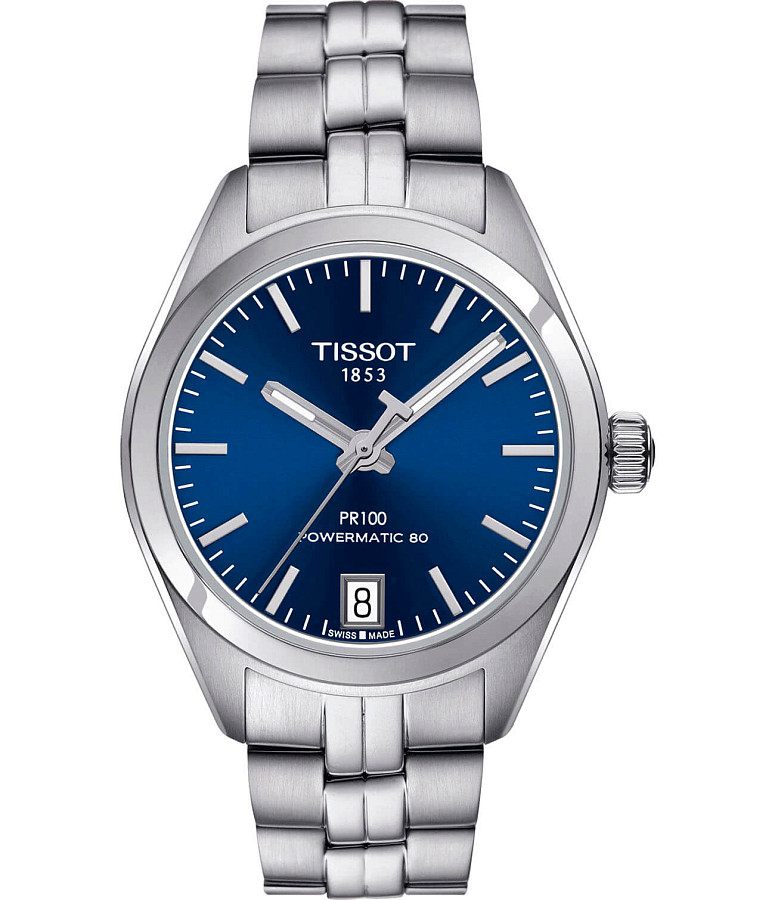 Часы Tissot PR 100 Powermatic 80 Lady T101.207.11.041.00 — женские, синий