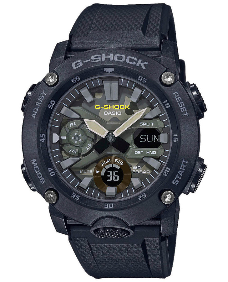Часы Casio G-Shock GA-2000SU-1A — мужские, зеленый