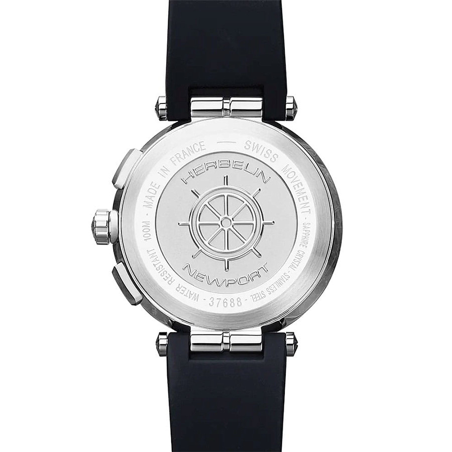 Часы Herbelin Newport Chrono 37688A35CB — металл сталь, Франция