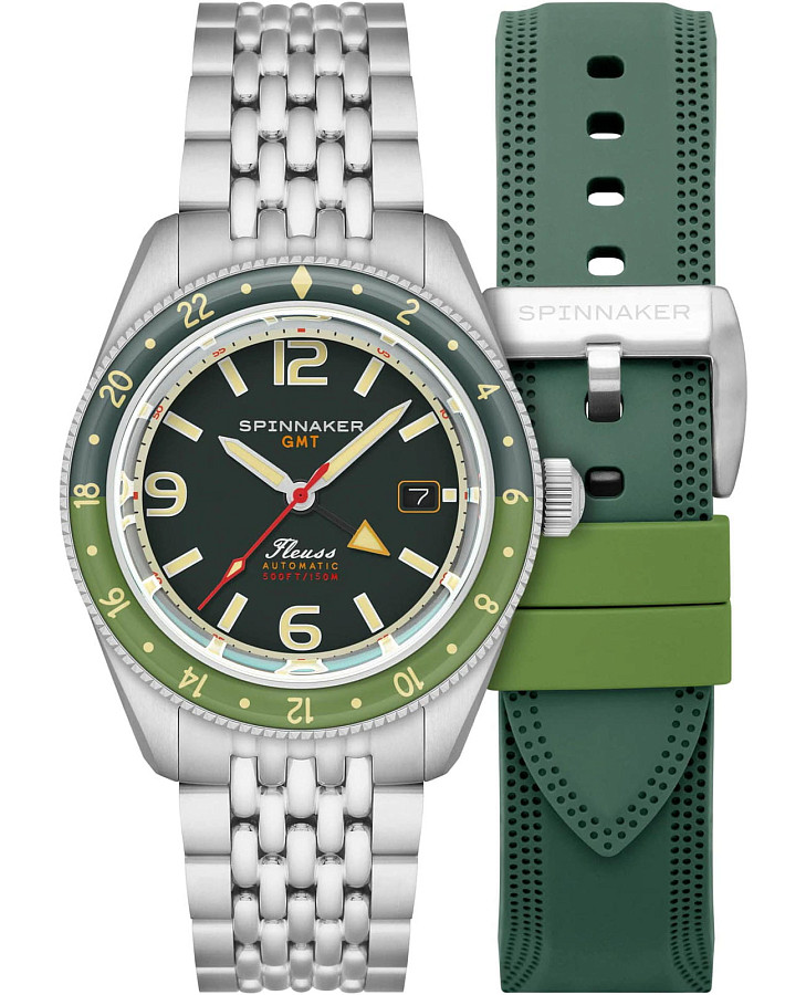 Часы Spinnaker Fleuss Gmt Automatic SP-5120-44 — мужские, зеленый