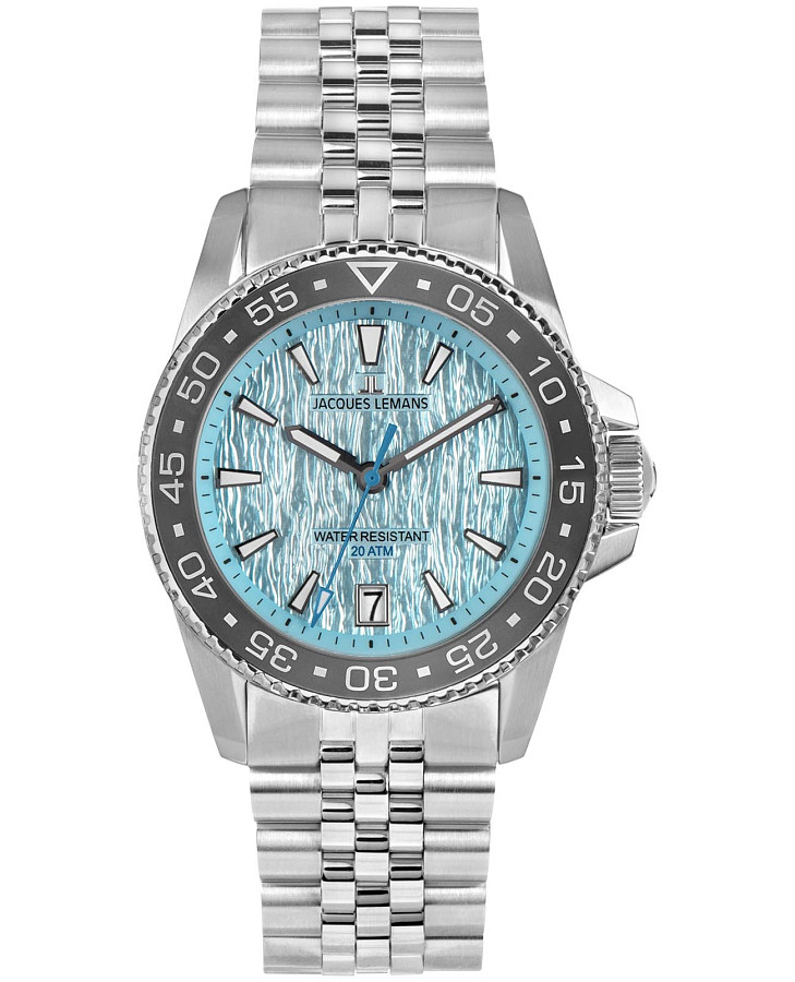 Часы Jacques Lemans Liverpool Diver 1-2205M — мужские, голубой