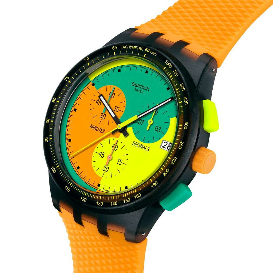 Часы Swatch Neon Signal Flag SUSB422 — пластик, Швейцария