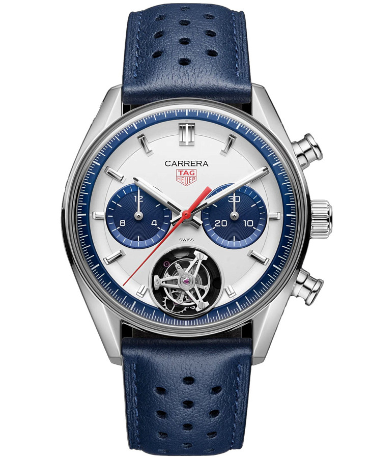 Часы TAG Heuer Carrera Chronograph Tourbillon CBS5013.EB0375 — мужские, белый
