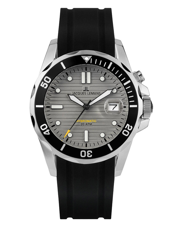 Часы Jacques Lemans Hybromatic 1-2170B — мужские, серый