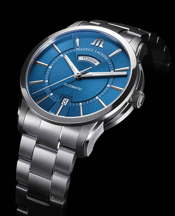 Часы Maurice Lacroix Pontos Day Date PT6358-SS002-430-1 — механические, металл сталь