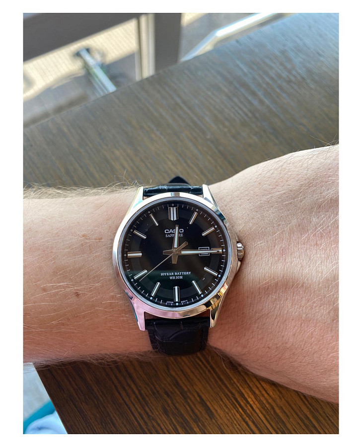 Часы Casio Collection MTS-100L-1A — кварцевые, сталь металл