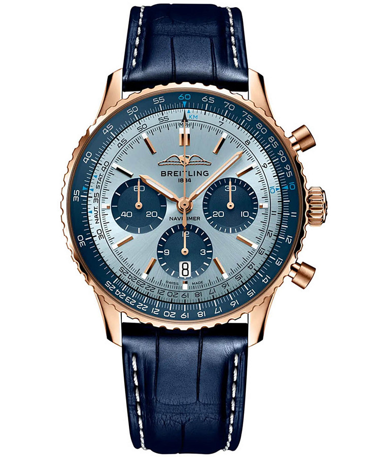 Часы Breitling Navitimer B01 Chronograph 43 RB01387A1C1P1 — мужские, синий
