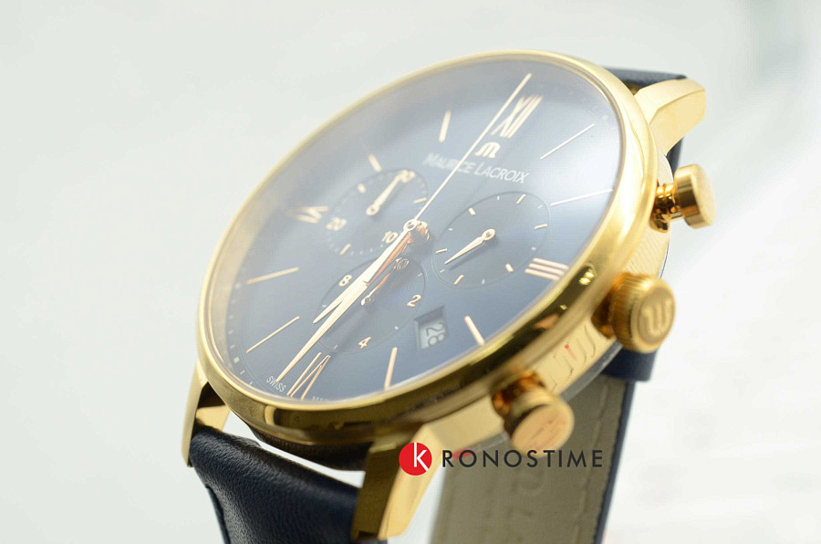 Часы Maurice Lacroix Eliros Chronograph EL1098-PVP01-411-1 — синий, сталь металл