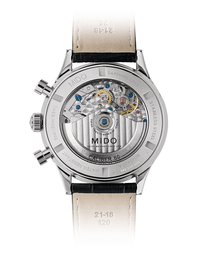 Часы Mido Multifort Patrimony Chronograph M040.427.16.052.00 — черный, металл сталь