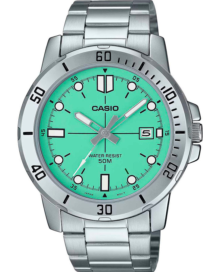 Часы Casio Collection MTP-VD01D-3E1 — мужские, бирюзовый