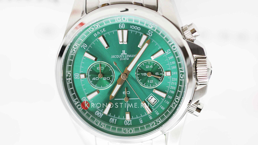 Часы Jacques Lemans Sport 1-2117L — зеленый, металл сталь