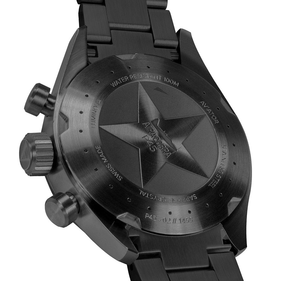 Часы Aviator Airacobra P45 Chrono V.2.25.5.169.5 — нержавеющая сталь с pvd-покрытием, мужские