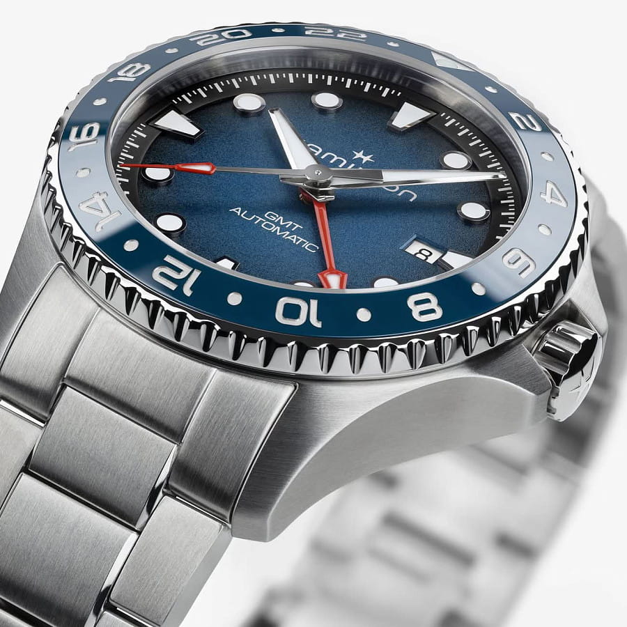 Часы Hamilton Khaki Navy Scuba Auto GMT 43mm H82535140 — механические, бронза титан