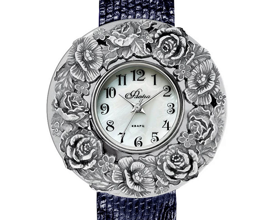 Часы УЧЗ Flora 1143S10-B6L2 Вальс — кварцевые, латунь
