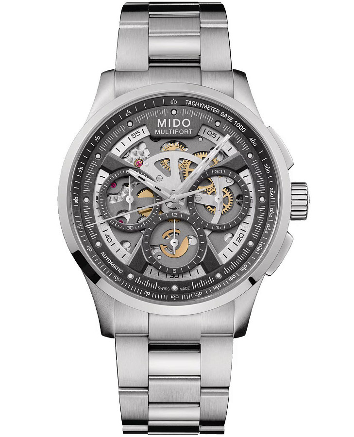 Часы Mido Multifort Skeleton Chronograph M038.662.11.060.00 — мужские, серый