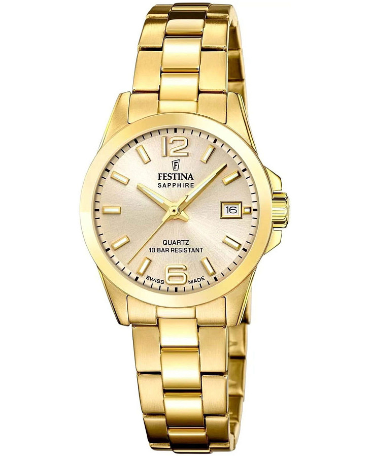 Часы Festina Swiss Made F20050/2 — женские, золотой