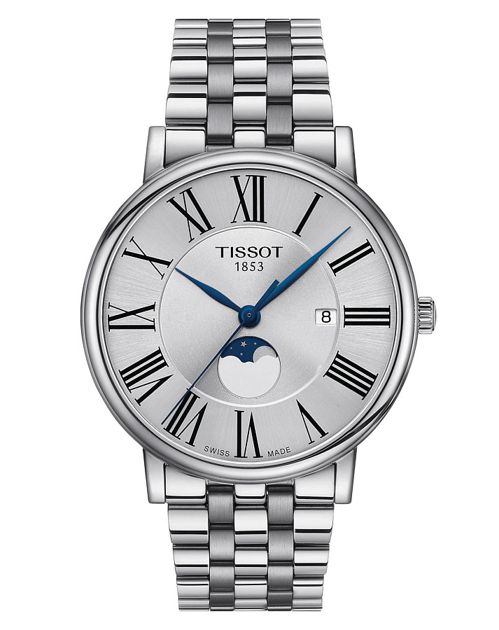 Часы Tissot Carson Premium Gent Moonphase T122.423.11.033.00 — мужские, серебристый