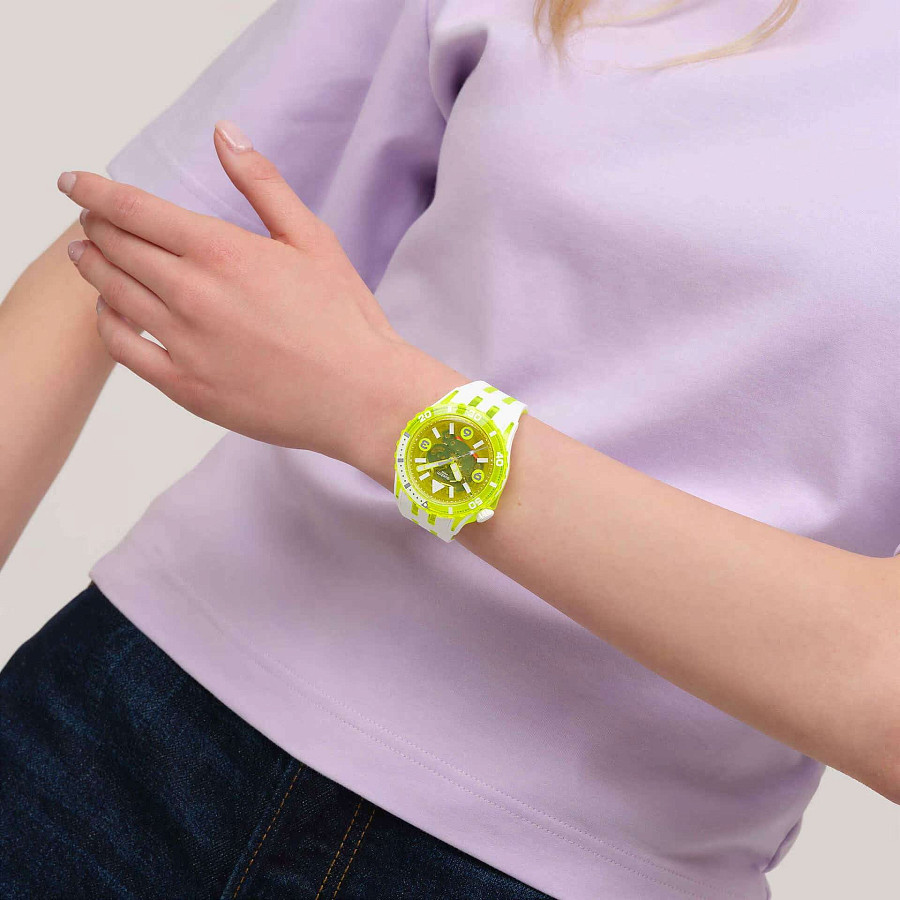 Часы Swatch Egg Yolk SSCU09J100 — мужские, силикон