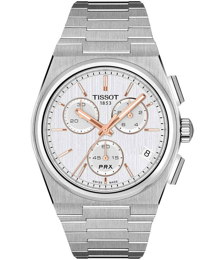Часы Tissot PRX Automatic Chronograph 41 mm T137.417.11.031.00 — мужские, серебристый