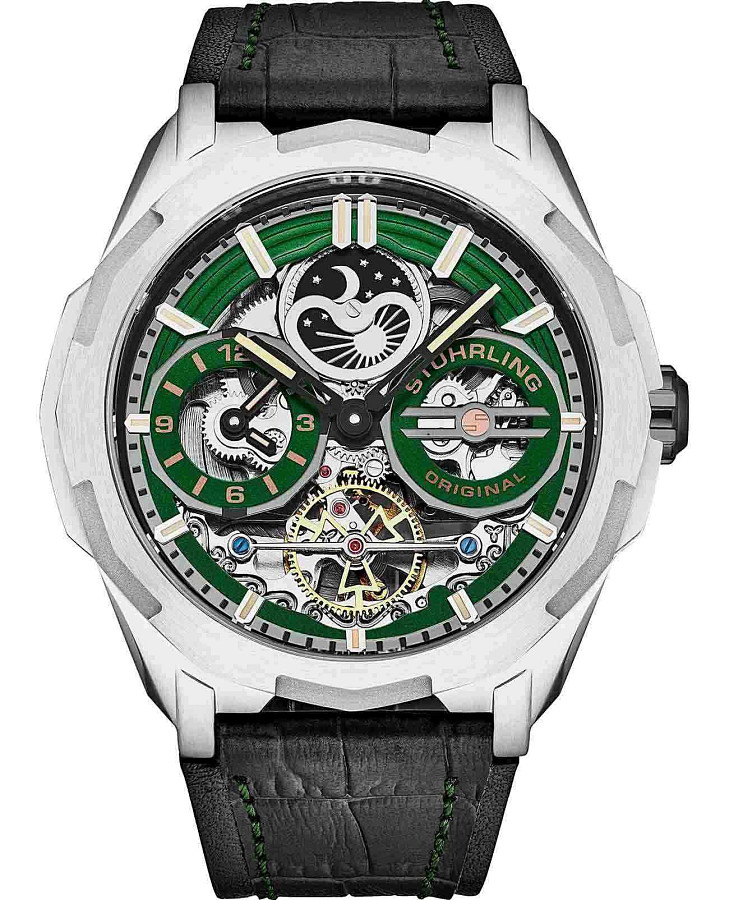 Часы Stuhrling Navigator 1012.02 — мужские, зеленый