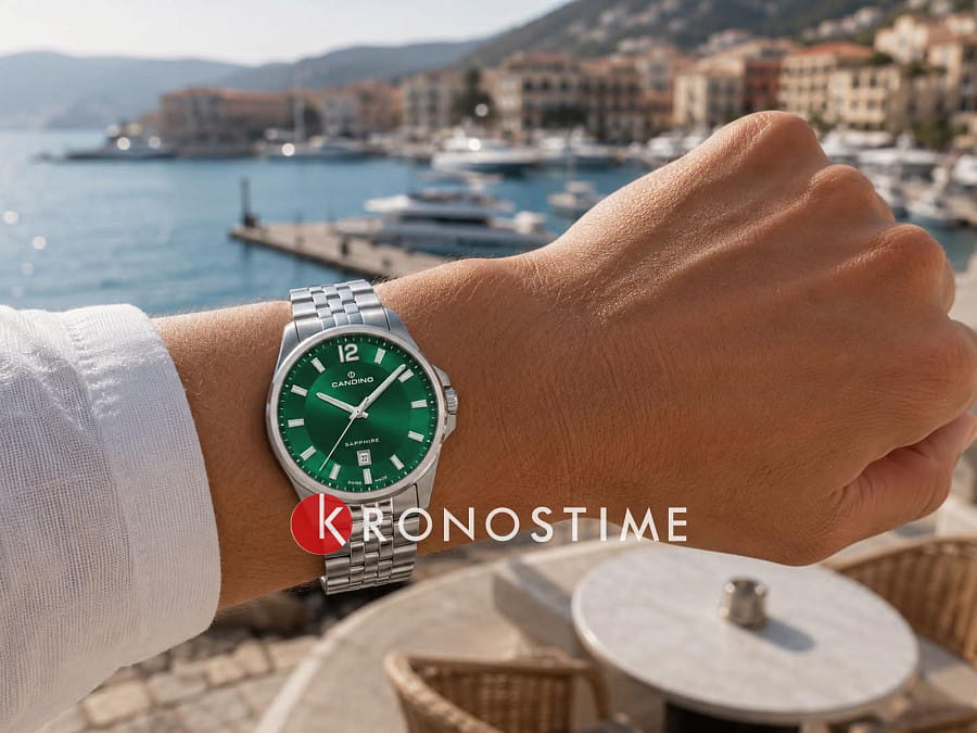 Часы Candino Gents Classic C4764/3 — зеленый, сталь металл