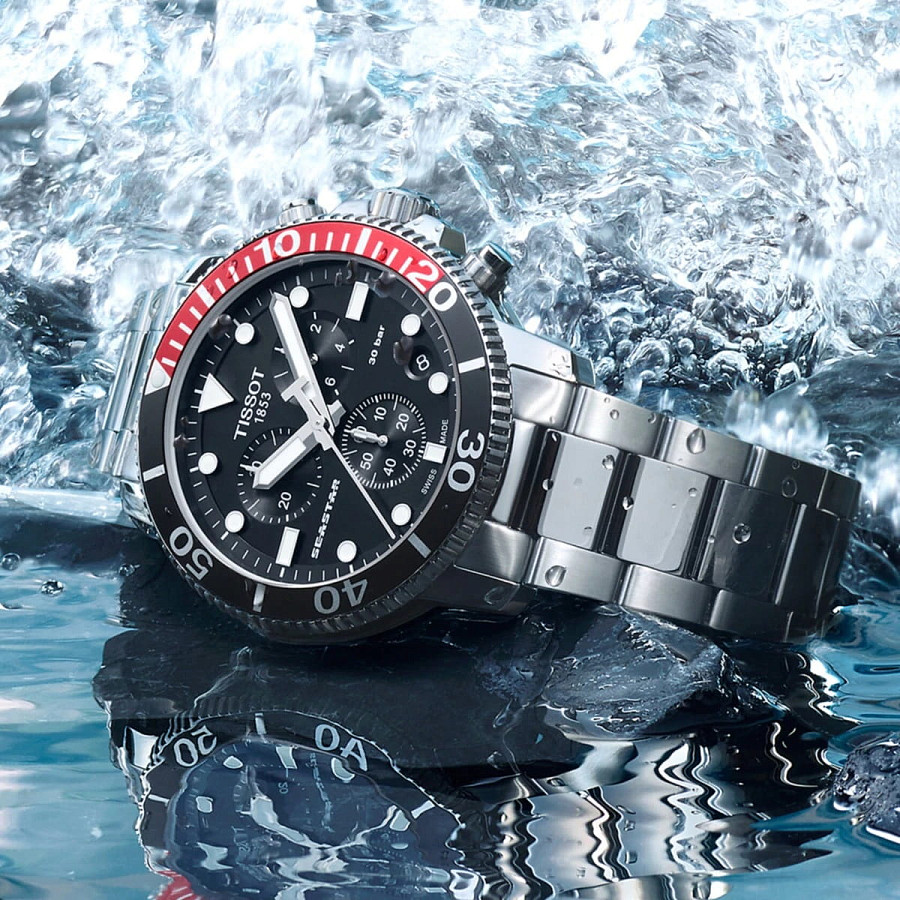 Часы Tissot Seastar 1000 Chronograph T120.417.11.051.01 — черный, сталь металл