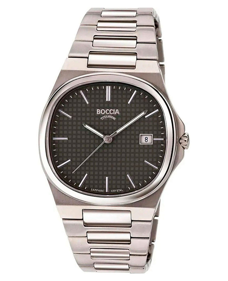 Часы Boccia Titanium Square 3657-04 — мужские, зеленый